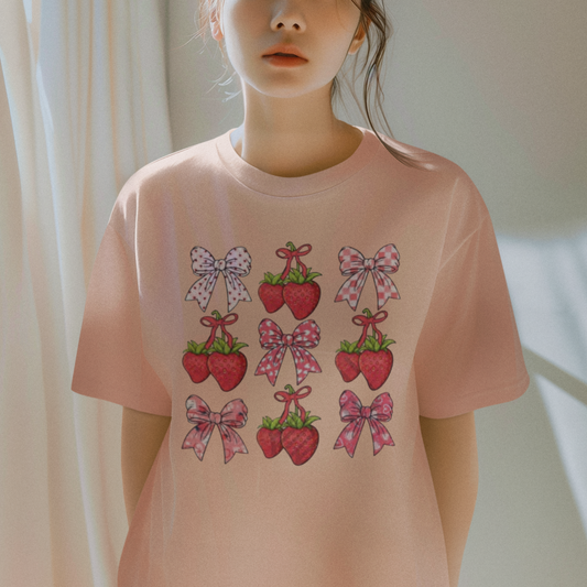 T-Shirt: Strawberry Bows